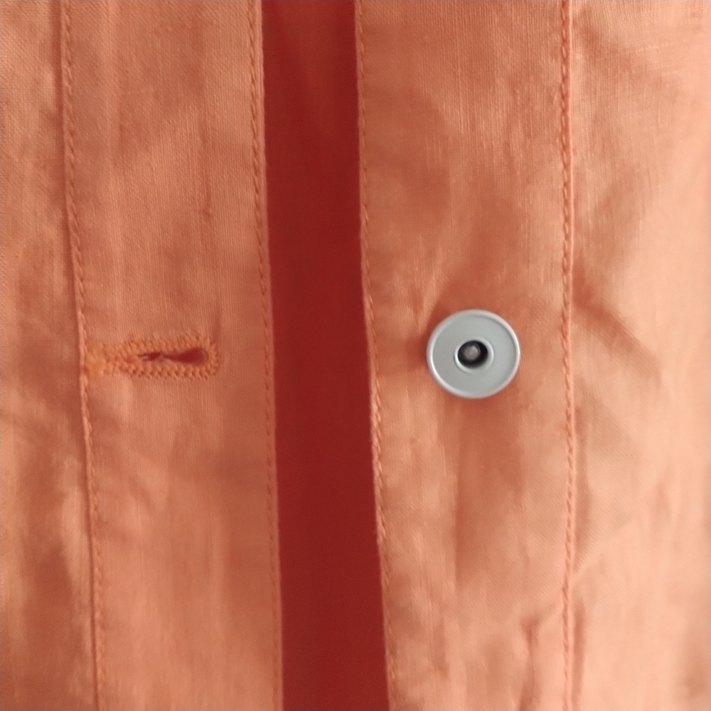 Chico's Soft Nectarine Linen Jacket M Chico's sz 2 - Picture 5 of 9